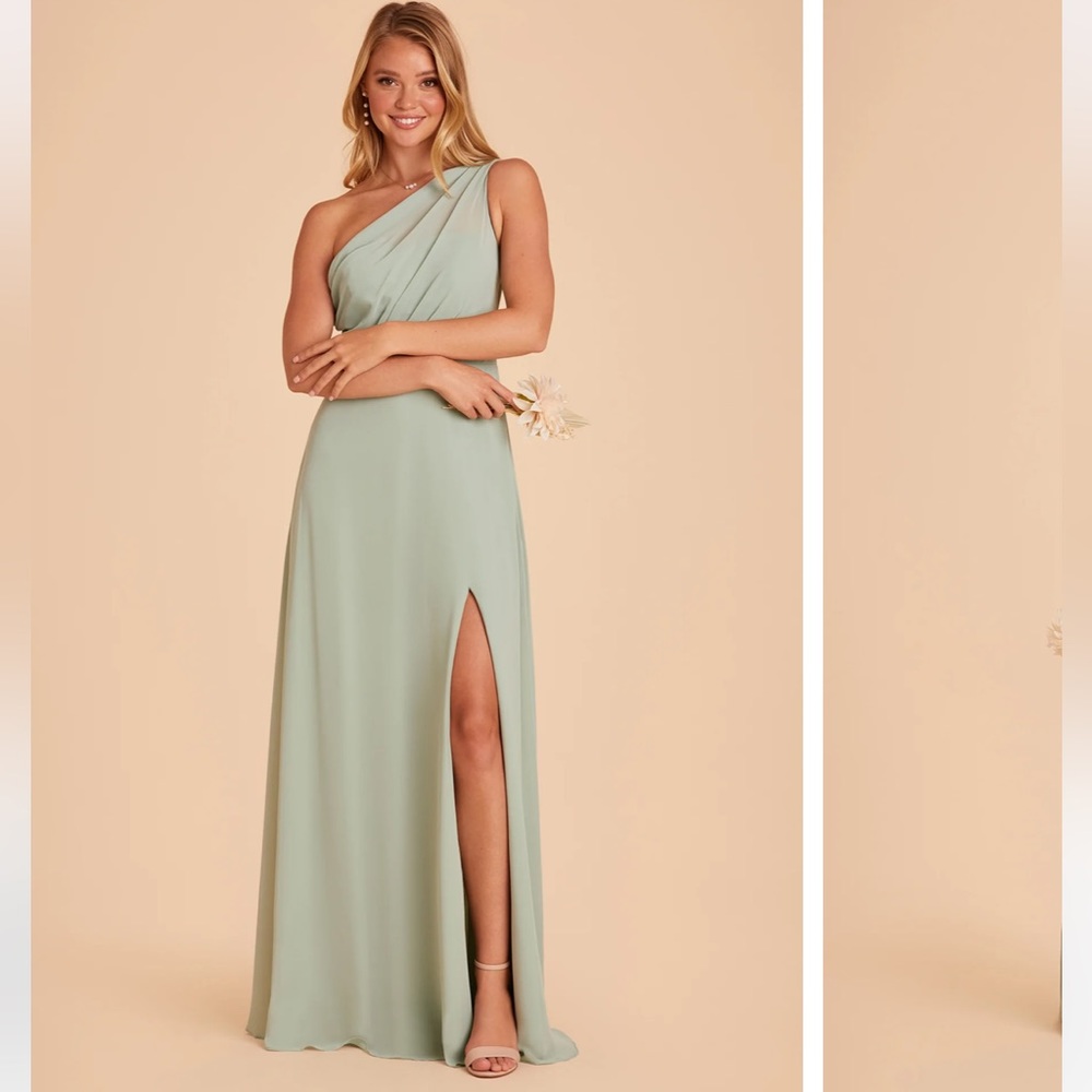 Birdy Grey Kira Bridesmaid Dress - Chiffon - Size M - Sage